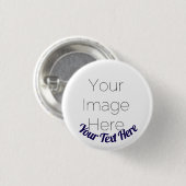 Aangepaste foto-knopspeld – Gepersonaliseerde teks Ronde Button 3,2 Cm (Voorkant /achterkant)