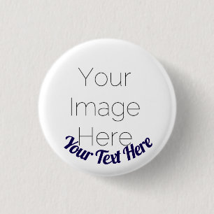 Aangepaste foto-knopspeld – Gepersonaliseerde teks Ronde Button 3,2 Cm