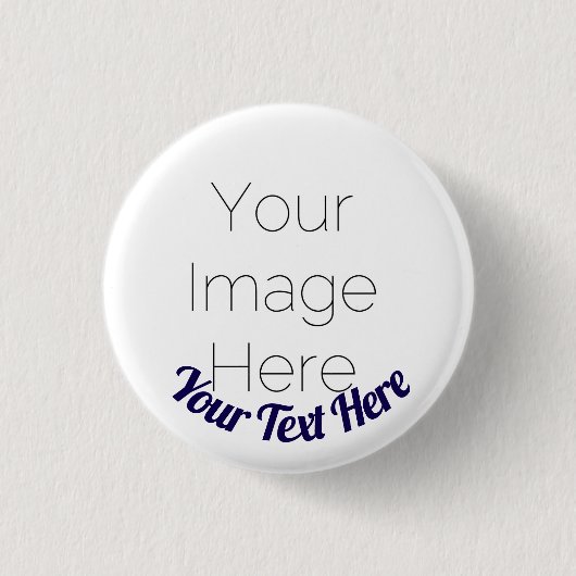 Aangepaste foto-knopspeld – Gepersonaliseerde teks Ronde Button 3,2 Cm (Voorkant)