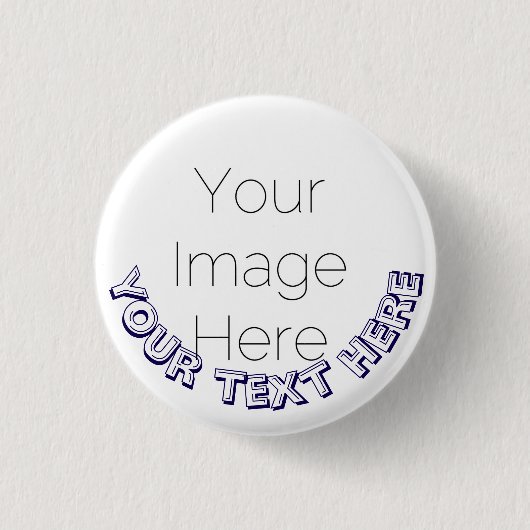 Aangepaste foto-knopspeld – Gepersonaliseerde teks Ronde Button 3,2 Cm (Voorkant)