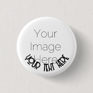 Aangepaste foto-knopspeld – Gepersonaliseerde teks Ronde Button 3,2 Cm
