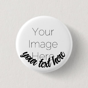Aangepaste foto-knopspeld – Gepersonaliseerde teks Ronde Button 3,2 Cm