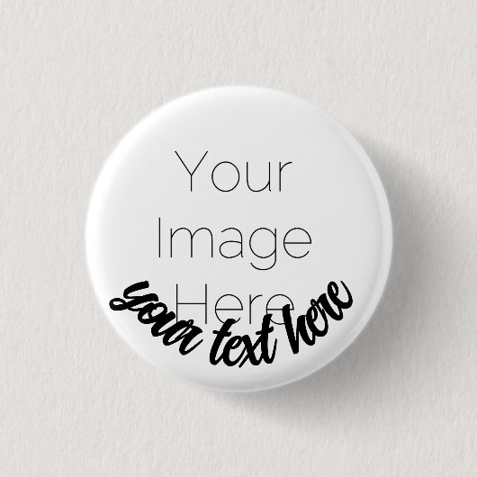 Aangepaste foto-knopspeld – Gepersonaliseerde teks Ronde Button 3,2 Cm (Voorkant)
