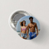 Aangepaste foto-knopspeld – Gepersonaliseerde teks Ronde Button 3,2 Cm (Voorkant /achterkant)