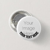 Aangepaste foto-knopspeld – Gepersonaliseerde teks Ronde Button 3,2 Cm (Voorkant /achterkant)
