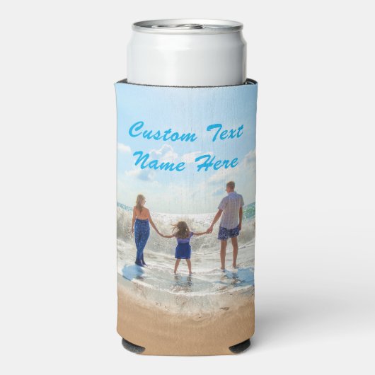 Aangepaste Foto Koelbox Uw Foto's en Tekstnaam Seltzer Blikjeskoeler (Seltzer Achterkant)