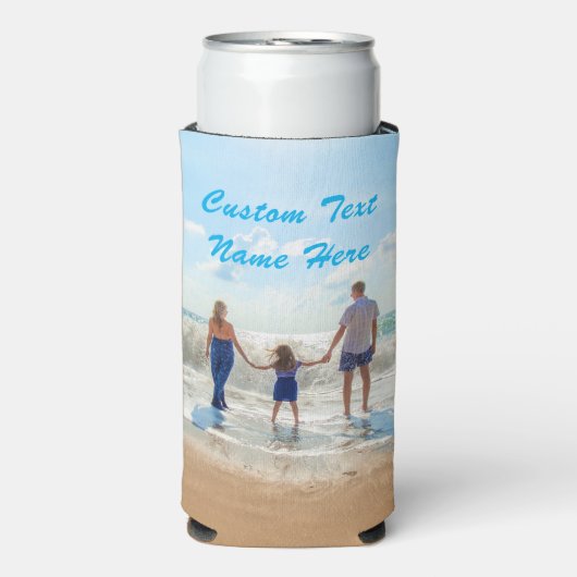 Aangepaste Foto Koelbox Uw Foto's en Tekstnaam Seltzer Blikjeskoeler (Seltzer Voorkant)