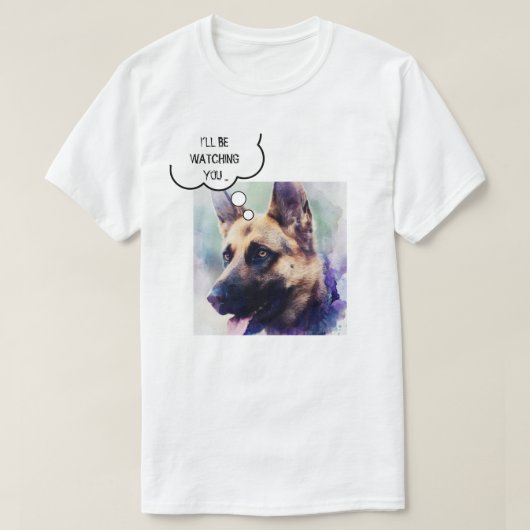 Aangepaste foto-komkommer Ik kijk naar je GSD T-shirt (Design voorkant)