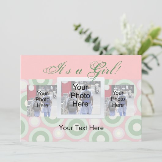 Aangepaste foto-koninklijk, een meisje aankondiging (Staand voorkant)