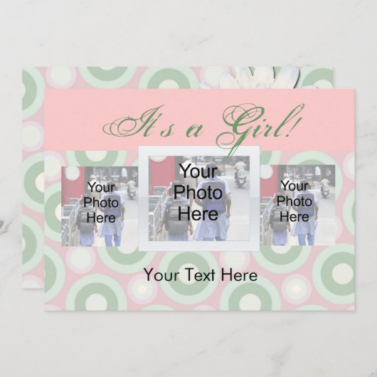 Aangepaste foto-koninklijk, een meisje aankondiging (Voorkant / Achterkant)
