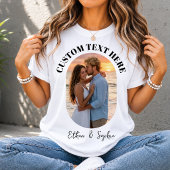 Aangepaste foto koppel en tekst Valentijnsdag cade Tri-Blend Shirt