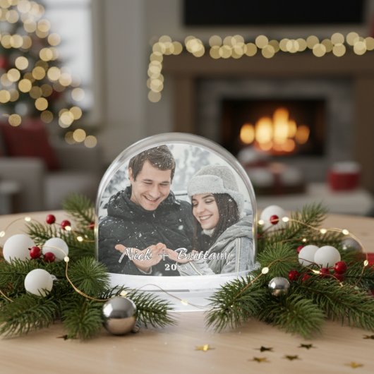 Aangepaste foto koppel gepersonaliseerde Kerstmis Sneeuwbol