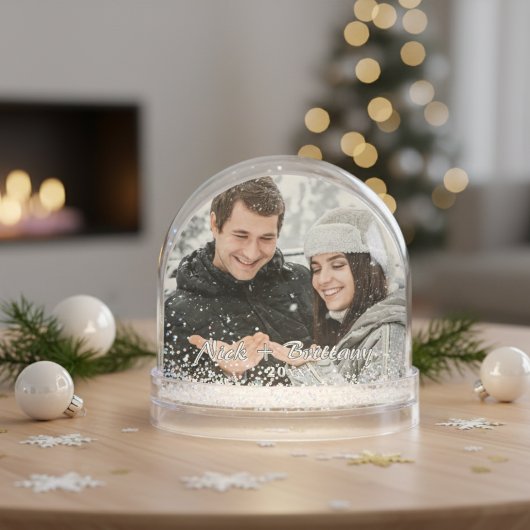 Aangepaste foto koppel gepersonaliseerde Kerstmis Sneeuwbol