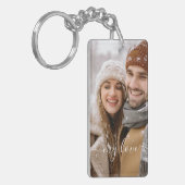 Aangepaste foto koppel Mijn liefde sleutelhanger (Voorkant Links)