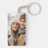 Aangepaste foto koppel Mijn liefde sleutelhanger (achterkant)
