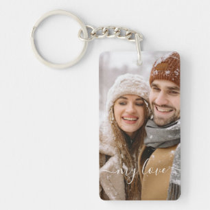Aangepaste foto koppel Mijn liefde sleutelhanger
