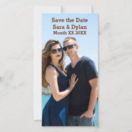 Aangepaste foto koppel verticaal save the date