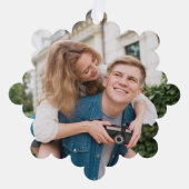 Aangepaste foto koppels Verloving haar gepersonali Ornament Kaart (Voorkant)