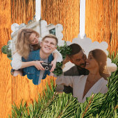 Aangepaste foto koppels Verloving haar gepersonali Ornament Kaart