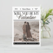 Aangepaste foto krant Valentijnsdag Kaart (Staand voorkant)