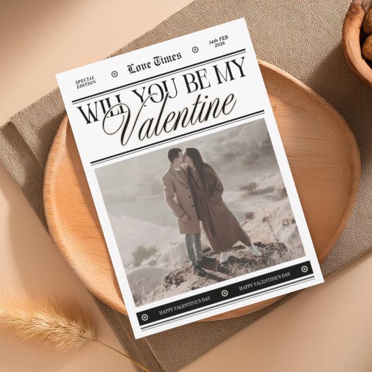 Aangepaste foto krant Valentijnsdag Kaart