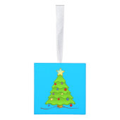 Aangepaste foto/kunst kerstblokje ornament (Rechts)