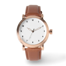Aangepaste foto kunst tekst Heren Goud Vintage Tan Horloge