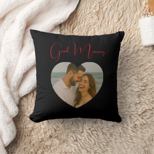 Aangepaste foto kussen met Goedemorgen en Goedenac (Deken)