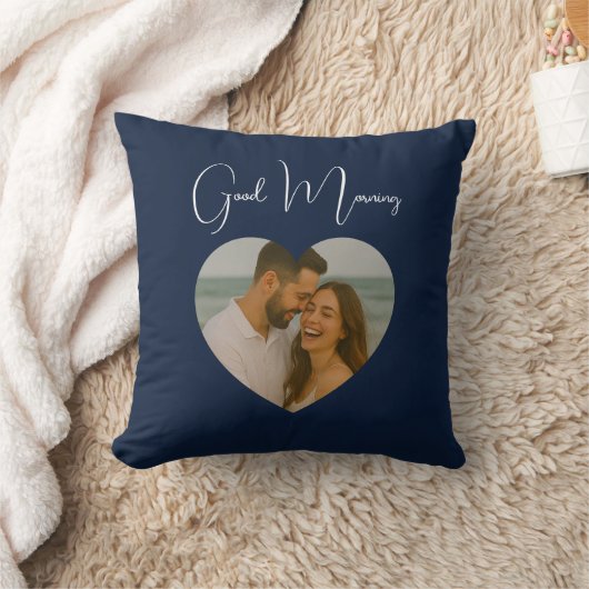 Aangepaste foto kussen met Goedemorgen en Goedenac (Deken)