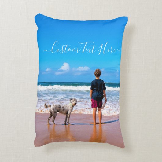 Aangepaste foto kussen met uw foto's en tekst (Achterkant (Verticaal))