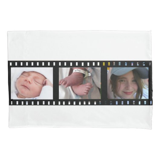 Aangepaste foto kussensloop filmstrook 6 frames (Voorkant)