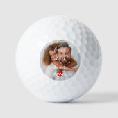 Aangepaste foto l Beste papa ooit & Cute rode hart Golfballen (Voorkant)