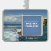Aangepaste foto Labadee Seascape Verzilverd Omlijst Ornament (Voorkant)