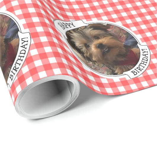 Aangepaste foto Landrode buffelplaat foto Cadeaupapier (Rol Hoek)