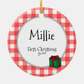 Aangepaste foto Landrode buffelplaat foto Keramisch Ornament (Achterkant)