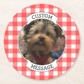 Aangepaste foto Landrode buffelplaat foto Ronde Kartonnen Onderzetter (Voorkant)