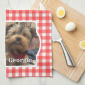 Aangepaste foto Landrode buffelplaat foto Theedoek (Quarter Fold)