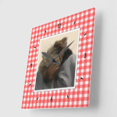 Aangepaste foto Landrode buffelplaat foto Vierkante Klok (Hoek)
