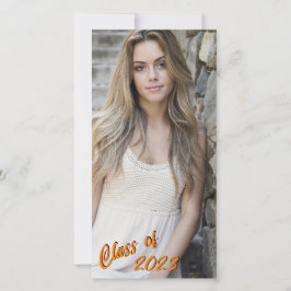 Aangepaste foto lang en Oranje Skinny Klasse van Aankondiging