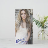 Aangepaste foto lange en dunne klas van afstuderen aankondiging (Staand voorkant)