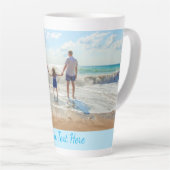 Aangepaste foto Latte Mok met tekst gepersonalisee (Rechterhoek)