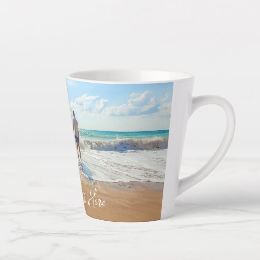 Aangepaste foto Latte Mok Uw foto's en tekst (Rechts)