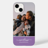 Aangepaste foto Lavender Paarse kalligrafie Case-Mate iPhone Case (Achterkant)