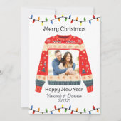 Aangepaste foto Lelijke Kersttrui Feestdagenkaart (Voorkant)