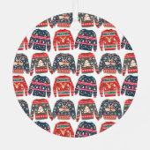 Aangepaste foto Lelijke Kersttrui Metalen Ornament (Achterkant)