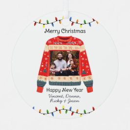 Aangepaste foto Lelijke Kersttrui Metalen Ornament