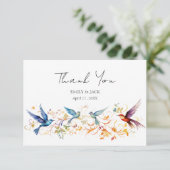 Aangepaste foto lente vogel bruiloft bedankkaart (Staand voorkant)