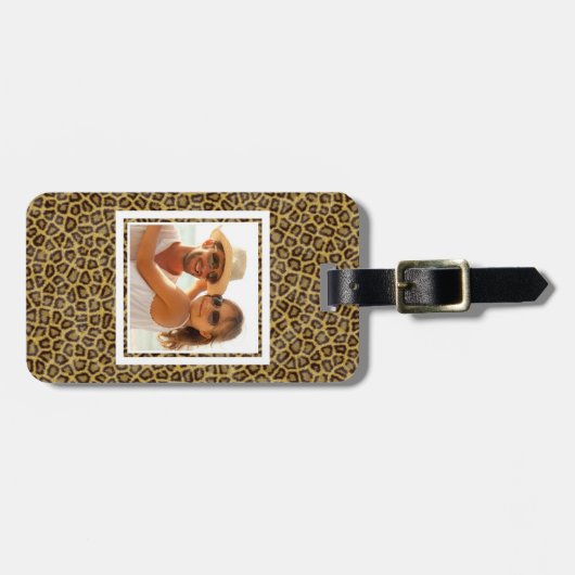 Aangepaste foto-leopard Fur Bagagelabel (Voorkant horizontaal)