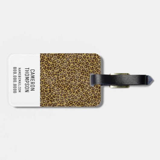 Aangepaste foto-leopard Fur Bagagelabel (Achterkant horizontaal)