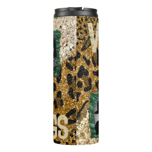 Aangepaste foto-leopard Zebra Pattern Thermosbeker (Achterkant)